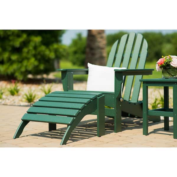 Icon Forest Green Plastic Outdoor Ottoman