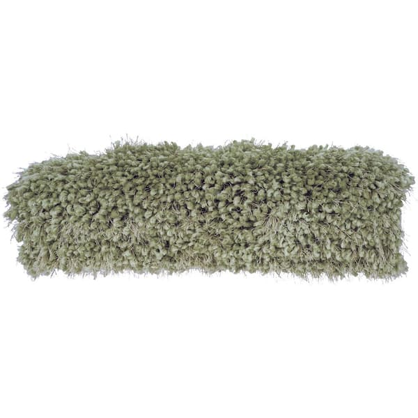 Mina Victory Shag Light Sage Shag 20 in. x 5 in. Bolster Throw Pillow