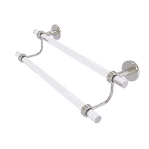 Clearview 30 in. Wall Mounted Double Towel Bar with Groovy Accents in Satin Nickel