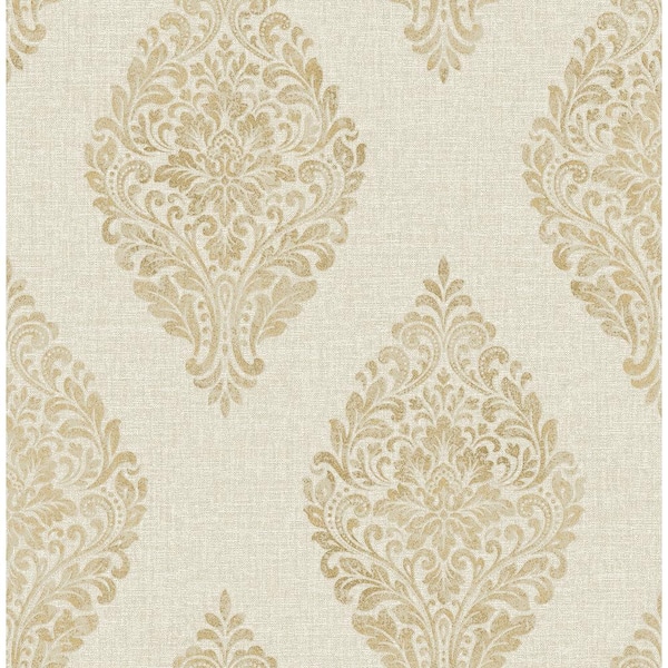 Advantage - Pascale Gold Medallion Strippable Wallpaper (Covers 56.4 sq. ft.)