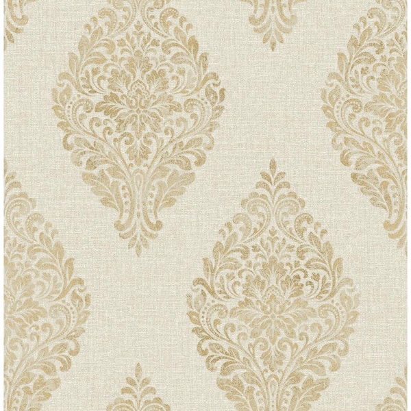 Advantage Pascale Gold Medallion Gold Wallpaper Sample