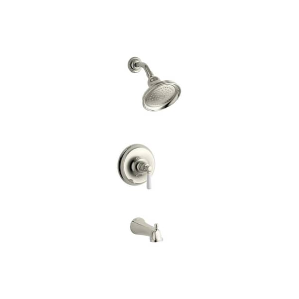 KOHLER 1-Handle Rite-Temp Bath and Shower Valve Trim Kit in Vibrant Polished Nickel Less Showerhead (Valve Not Included)