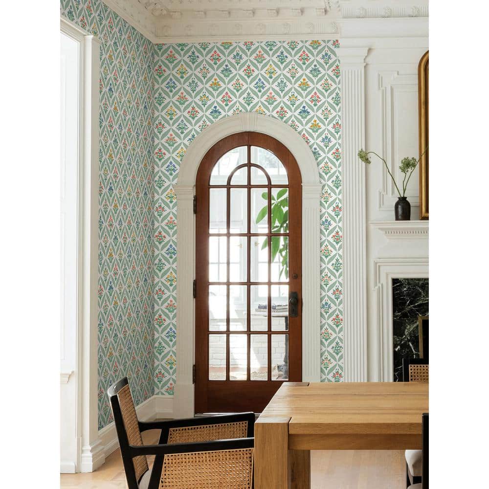 Sage Multi-Color Botanical Non-Pasted Washable Wallpaper