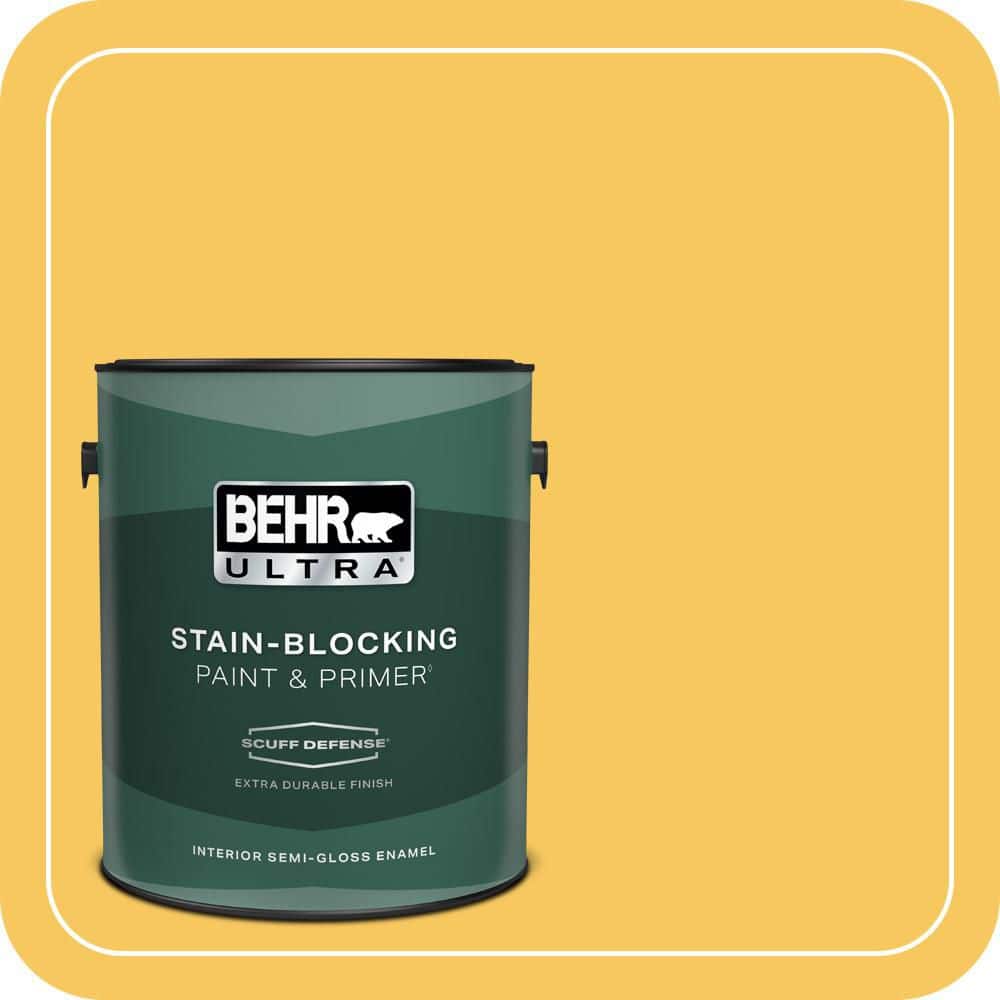 1 gal. #P280-5 Little Sun Dress Extra Durable Semi-Gloss Enamel Interior Paint & Primer price history on PriceWatchPro