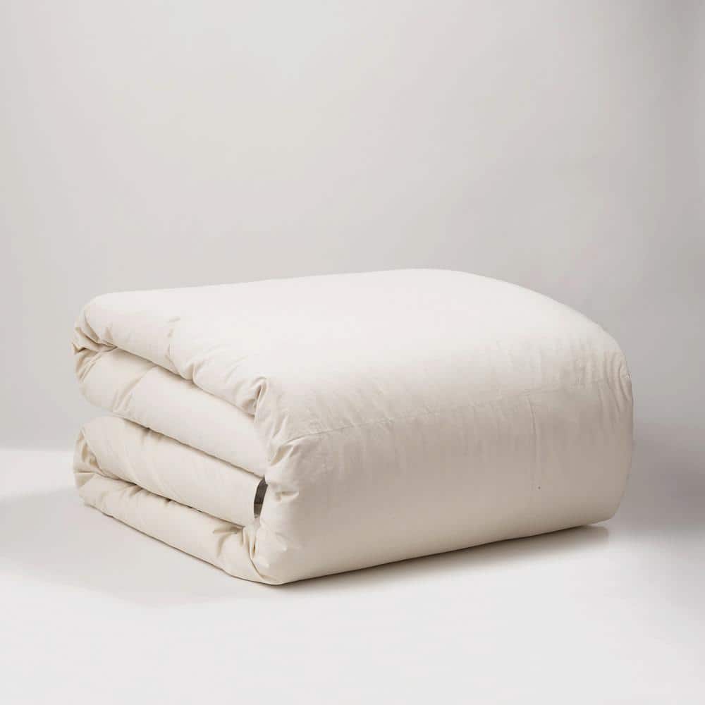 White Organic Cotton Full Comforter with Prime Feather Fill