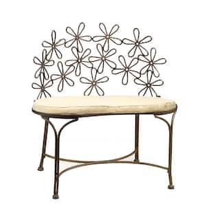 Daisy Metal Patina 32 in. L x 19 in. D x 32 in. H Patio Bench