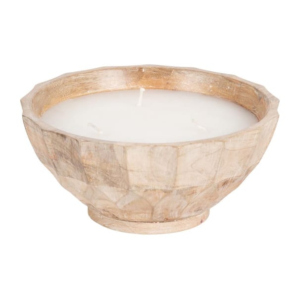 Plete Natural Brown Unscented Wood Three Wick Candle