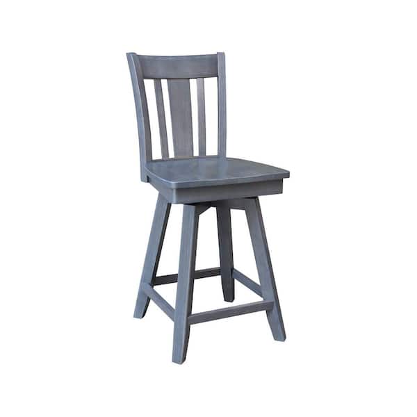 International Concepts San Remo Heather Gray Swivel Counter Height Stool - 24 in. SH