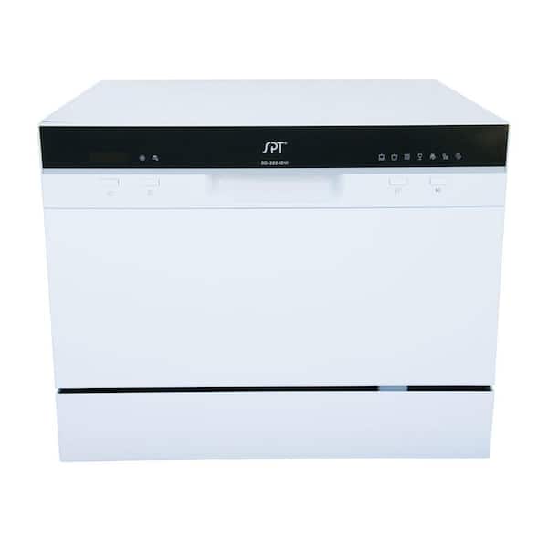 SPT 18 in. White LED CounterTop Control 120-volt Dishwasher with 7-Cycles, 6 Place Settings Capacity