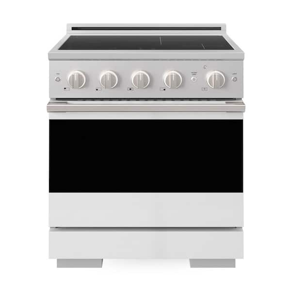 30 in. 4.2 cu. ft. Marino Induction Range with 4 Element Cooktop and Convection Oven in Stainless Steel with White Matte