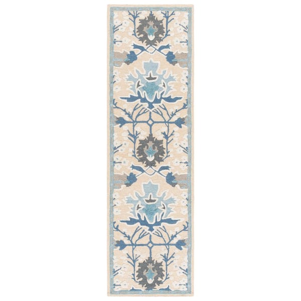 Earthly Treasures 2 ft. x 8 ft. Blue/Beige Persian Runner Rug