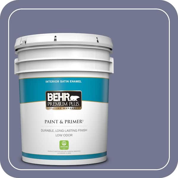 BEHR PREMIUM PLUS 5 gal. #MQ5-7 Little Theater Satin Enamel Low Odor Interior Paint & Primer