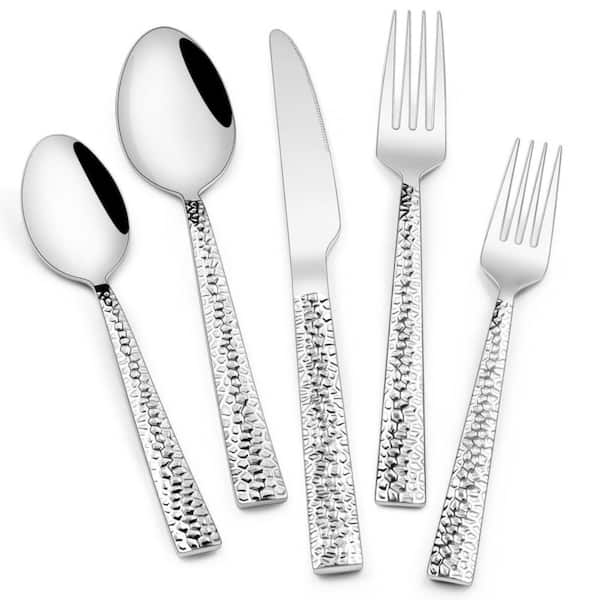 40-Piece Modern Silver Stainless Steel Flatware Set(Service for 8)