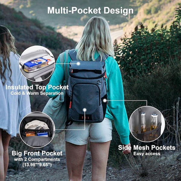 best hiking backpack insulated cooler travel Alphasonik With Lifetime Guarantee- 40 Cans zippered side pockets Justincity Backpack Cooler Insulated Leak