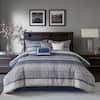 Madison Park Melody 7-Piece Navy Polyester Cal King Comforter Set MP10-7422