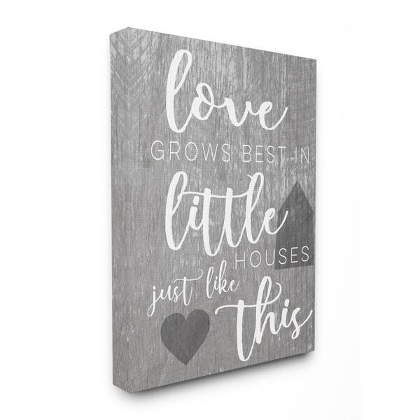 Stupell Industries 24 in. x 30 in. "Love Grows Best in Little Houses" by Daphne Polselli Printed Canvas Wall Art