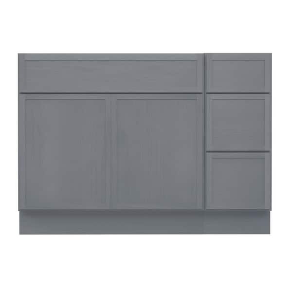 42 in. W x 21 in. D x 32.5 in. H Bath Vanity Cabinet without Top in Smoky Gray