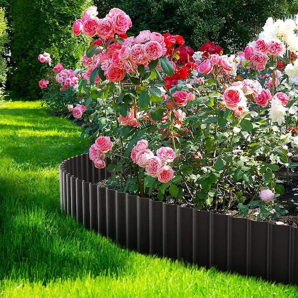 6" x 40' Black Corrugated Metal Garden Edging Landscape Edging Border for Lawn Flower Bed Garden Fence Paver Edging