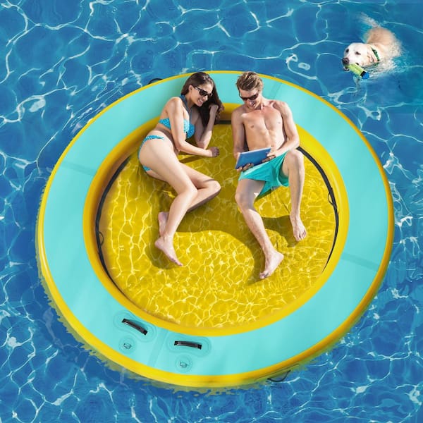 8 ft. Round Inflatable Floating Dock Hammock with Carrying Bag