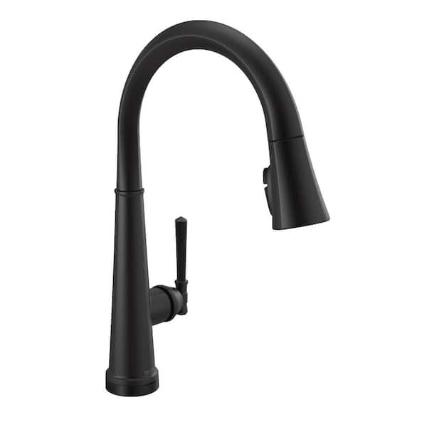 Delta Emmeline Touch/Touchless Matte Black 17.06 in. H Pull Down Sprayer Kitchen Faucet with 360° Spout Swivel