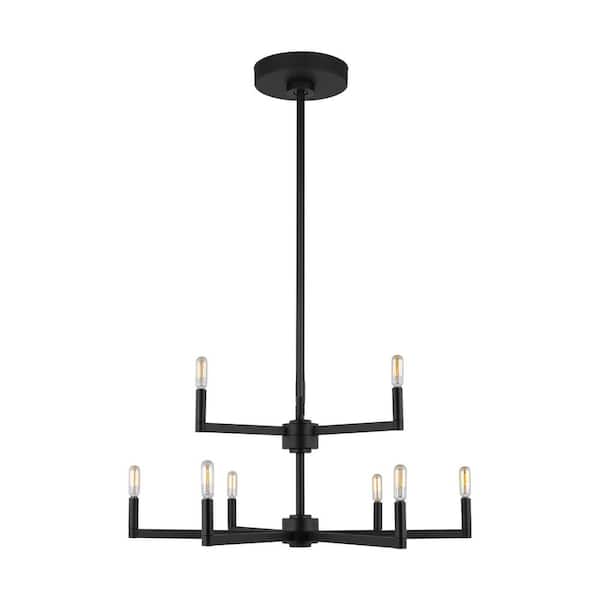 Generation Lighting Fullton Modern 9-Light Indoor Dimmable Midnight Black Chandelier