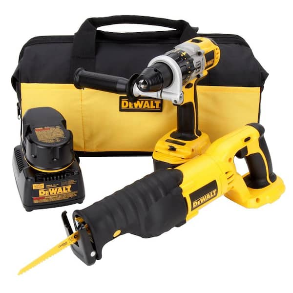 DEWALT 18-Volt XRP NiCd Cordless Hammer Drill/Reciprocating Saw Combo Kit (2-Tool) with (2) Batteries 2.4Ah, Charger and Bag