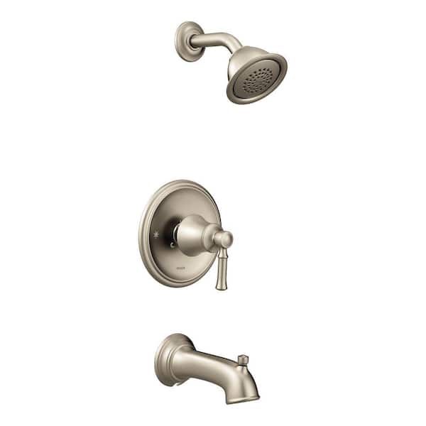 MOEN Dartmoor Posi-Temp Single-Handle Wall-Mount Faucet Trim Kit in Spot Resist Brushed Nickel (Valve Not Included)