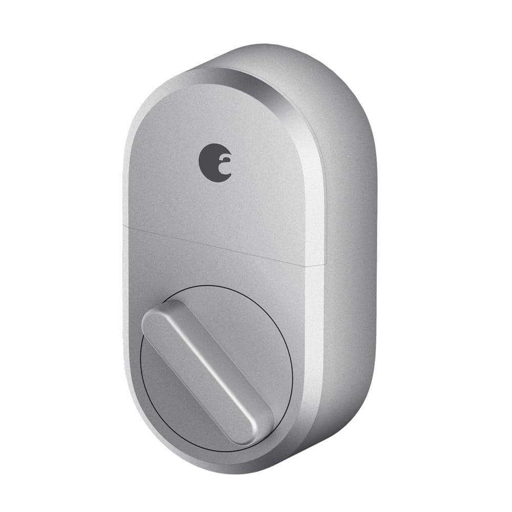 Silver Smart Door Lock with Bluetooth and Voice Assistant Integration
