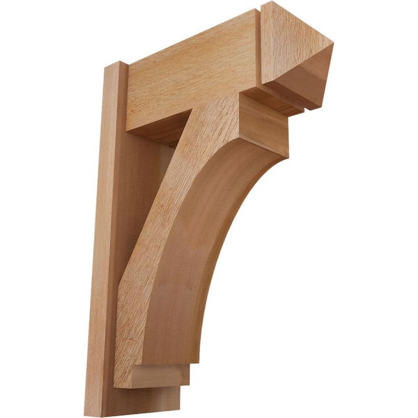 Ekena Millwork 8 in. x 28 in. x 20 in. Western Red Cedar Imperial Arts and Crafts Rough Sawn Outlooker