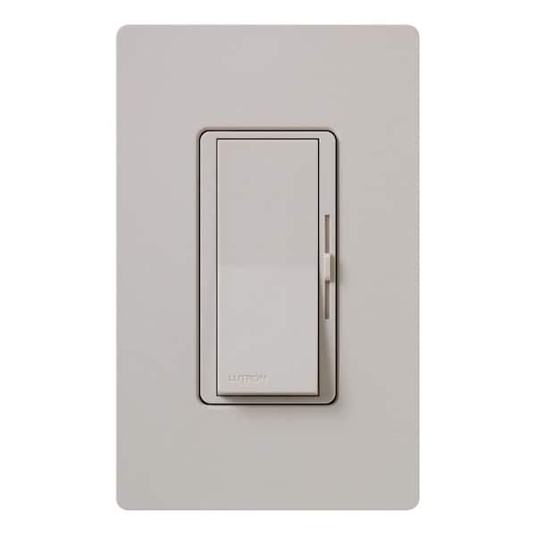 Lutron Diva Reverse-Phase Rocker Dimmer Switch, 250-Watt LED/Single Pole or 3-Way, Neutral Required, Taupe