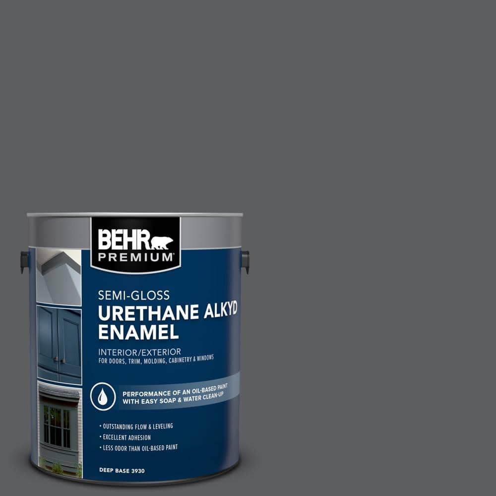 BEHR PREMIUM 1 gal. #N500-6 Graphic Charcoal Urethane Alkyd Semi