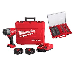 M18 FUEL 18V Lith-Ion Brushless Cordless High-Torque 1/2 in. Impact Wrench w/ Friction Ring Kit & Impact Socket Set