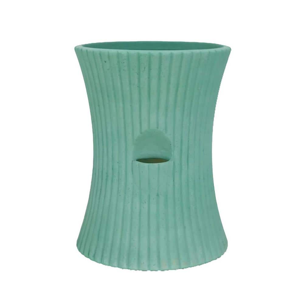 14.75 in. Dia x 19.5 in H Stone Fluted Vase Self Watering Decorative Pot in Green price history on PriceWatchPro