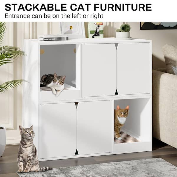 Cat Litter Box Cabinet FUFU&GAGA Cat Litter Box Enclosure Cabinet