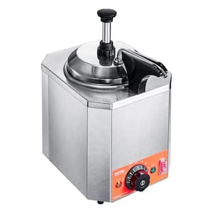 VEVOR Cheese Dispenser with Pump 2.4 qt. Capacity Cheese Warmer 650W Hot Fudge Warmer Stainless Steel Hot Cheese Dispenser