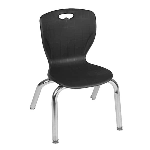 Regency Andy Black Plastic and Metal Stacking Classroom Chair with 12 in. Seat Height