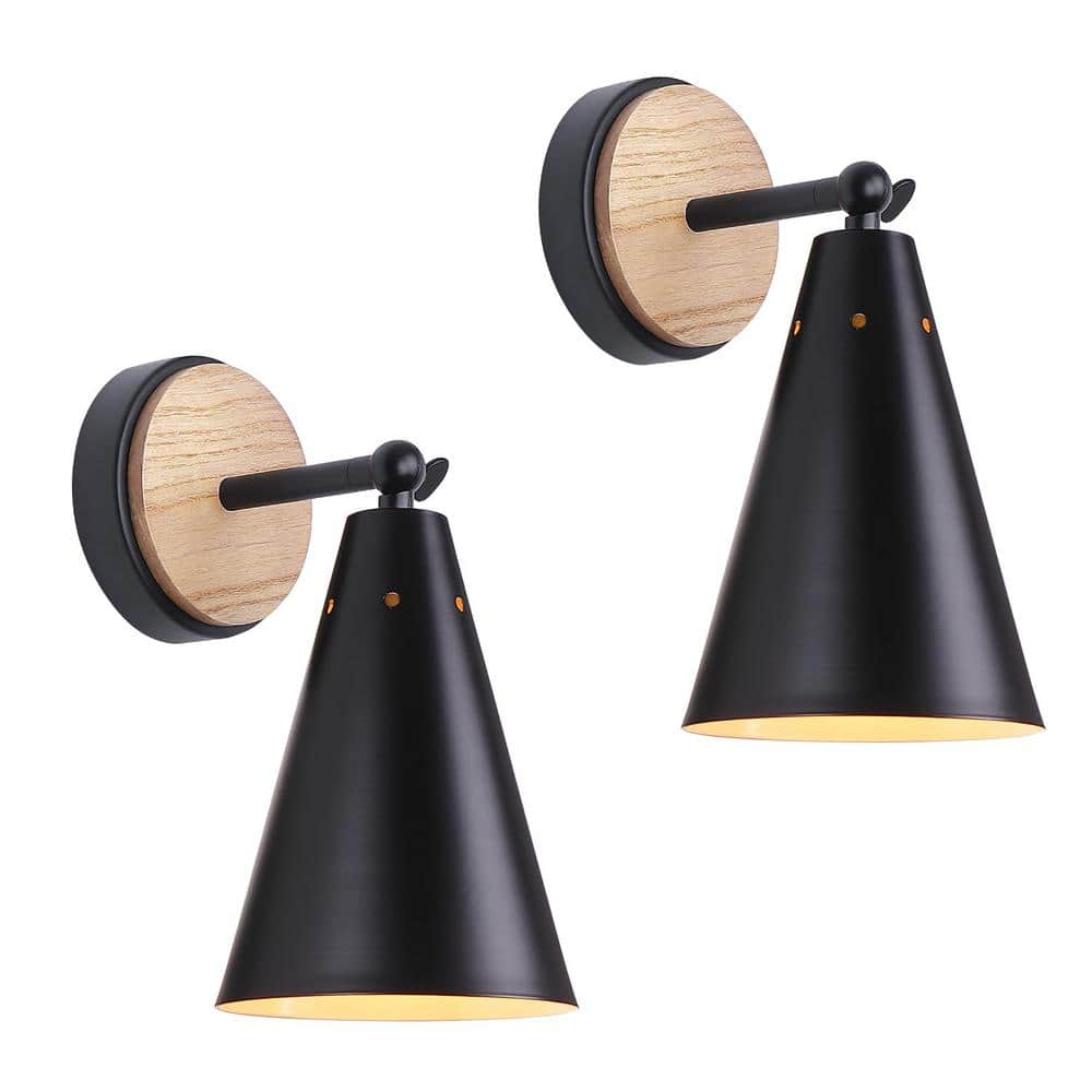 Industrial 4.72 in. 1 Light Black Modern Smart Home Wall Sconce with Metal 