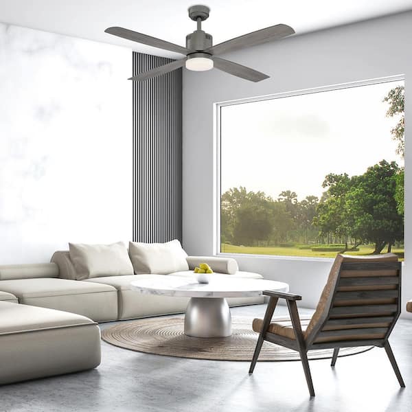 Kitteridge 52 in. LED Indoor Greywood Ceiling Fan with Light Kit
