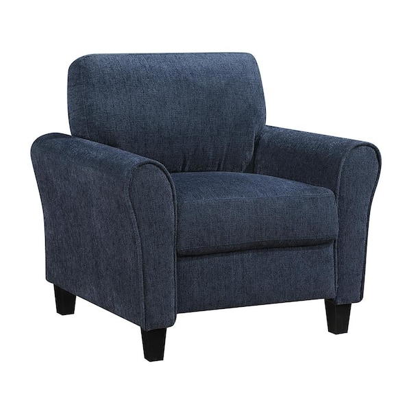Aleron Chenille Upholstery Blue Arm Chair