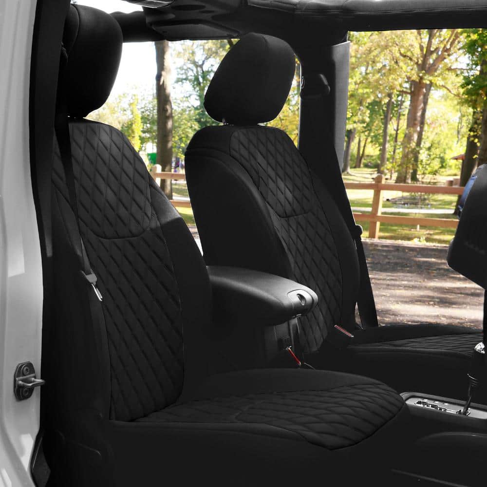 Black Neoprene Waterproof Seat Covers for Jeep Wrangler JK 4DR