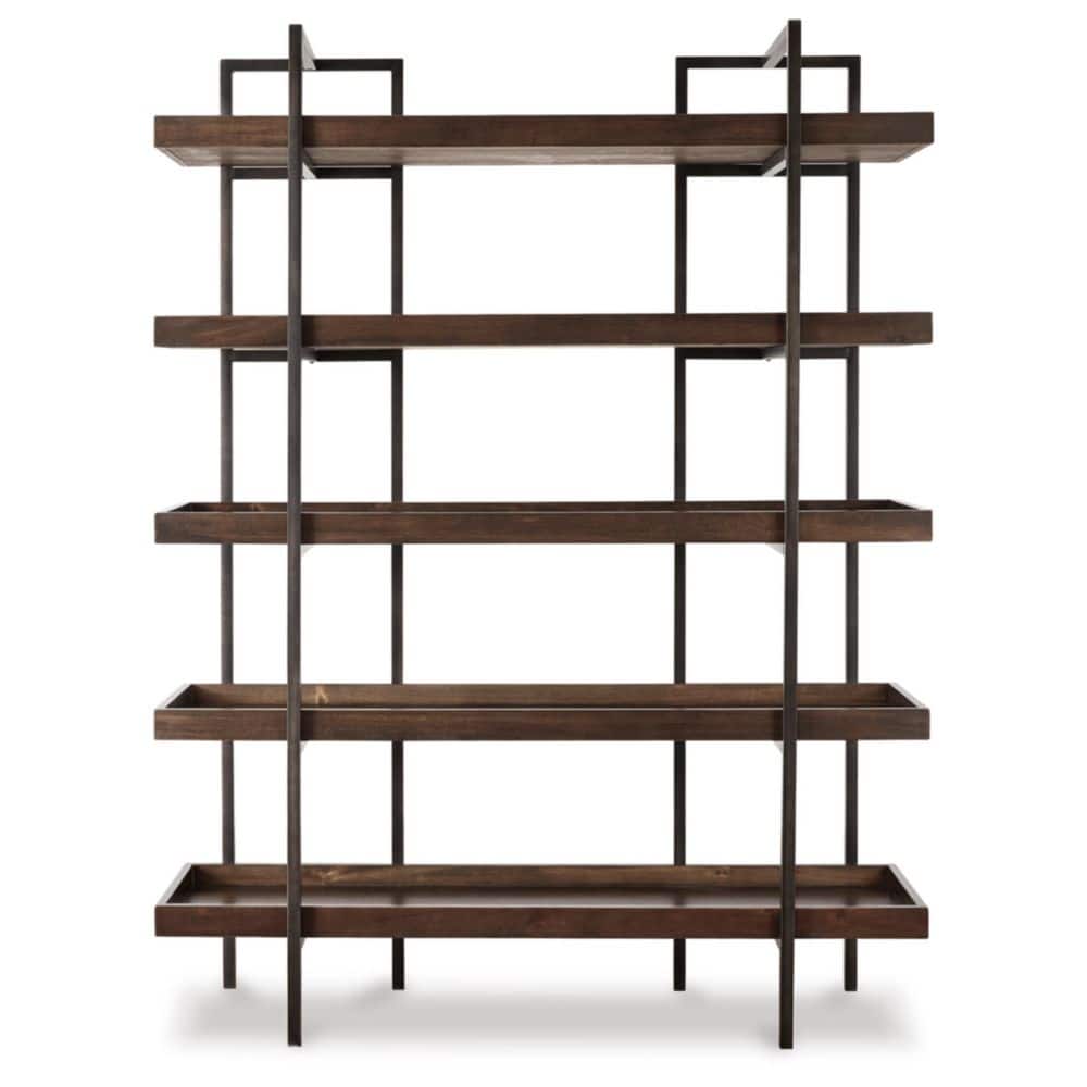 Starmore Industrial Brown Acacia and Steel Bookcase