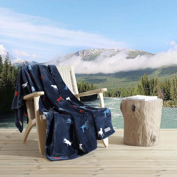Eddie Bauer Buddy The Dog Blue Microfiber 70X50 Throw Blanket