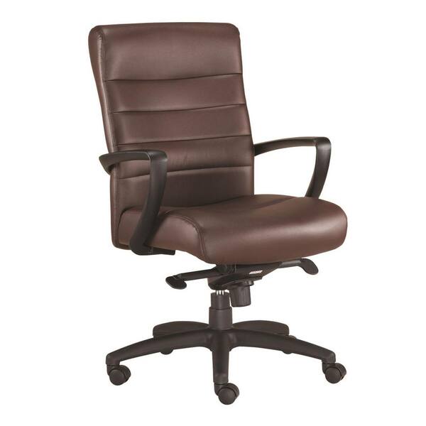 HomeRoots Zabrina Brown Leather Side Chair