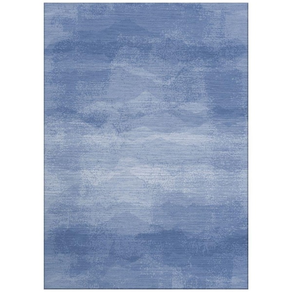 Walls Republic Blue 9 ft. 8 in. x 13 ft. 2 in. Ripple Sea Waves Design Modern Living Room Rectangle Polyester Textured Area Rug