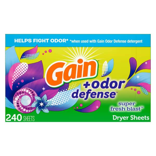 Gain Odor Defense Super Fresh Blast Scent Dryer Sheets (240-Count)