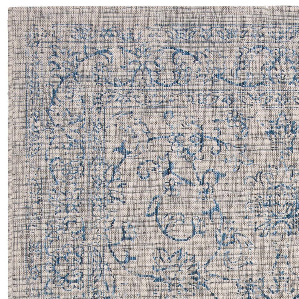 Gray/Navy 9' x 12' Stain-Resistant Synthetic Rectangular Rug