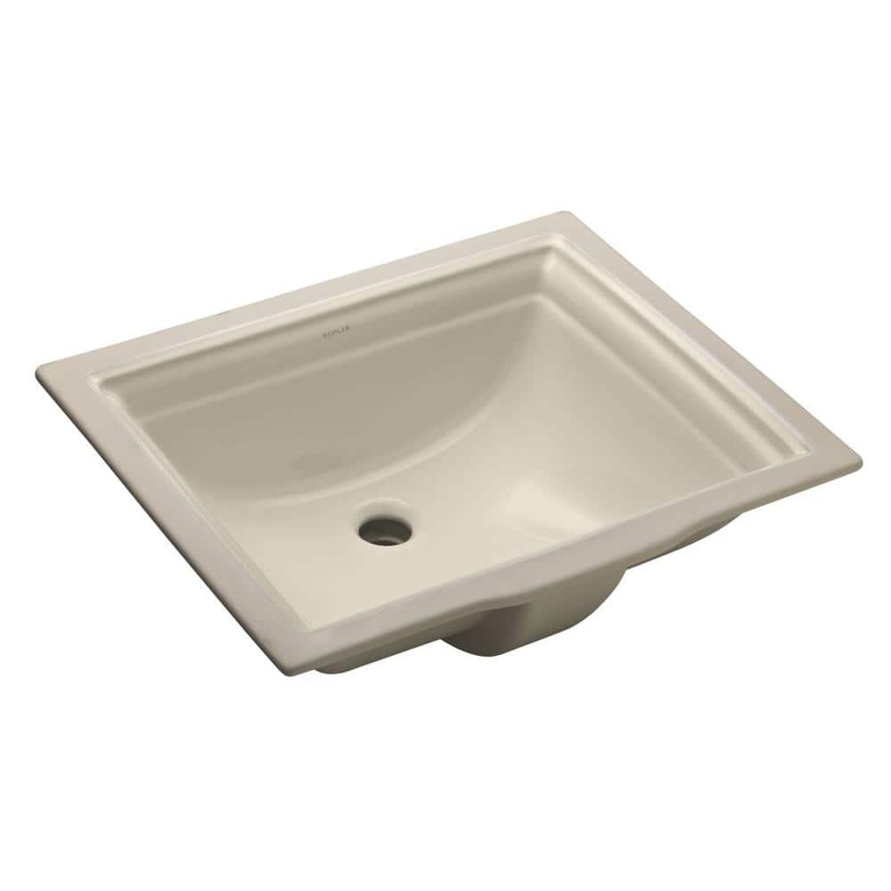 Kohler Memoirs Vitreous China Undermount Bathroom Sink In Biscuit With Overflow Drain K 2339 96 The Home Depot
