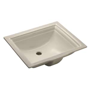 Memoirs 20 in. Vitreous China Undermount Bathroom Sink in Biscuit with Overflow Drain