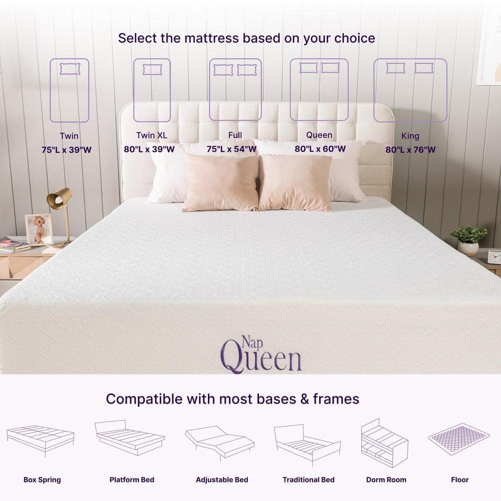 Twin XL White Gel Memory Foam Innerspring Sofa Bed