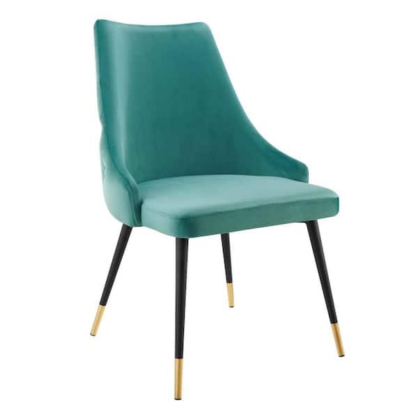 MODWAY Adorn Teal Tufted Performance Velvet Dining Side Chair